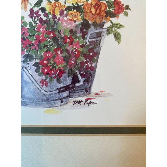 Britt Ryan Set Of 2 Framed Floral Watercolors In Glass With Wooden Frames - Picture 4 of 8